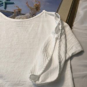 Soft Surrounding cotton tunic, 3/4 cut out sleeves